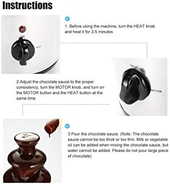 Luqeeg Chocolate Fondue Fountain 4 Layer Electric Chocolate Fountain Machine Stainless Steel Chocolate Melting Machine Automatic Chocolate Melting Tower For Weddings Birthday Parties Decor(#1)
