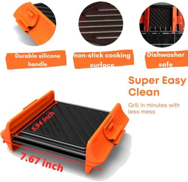 Maconee 12" Universal Microwave Crisper & Panini Press Sandwich Maker - 2-In-1 Cookware Set For Perfect Crispy Pizza Chicken Nuggets & Toast Fast Grilling