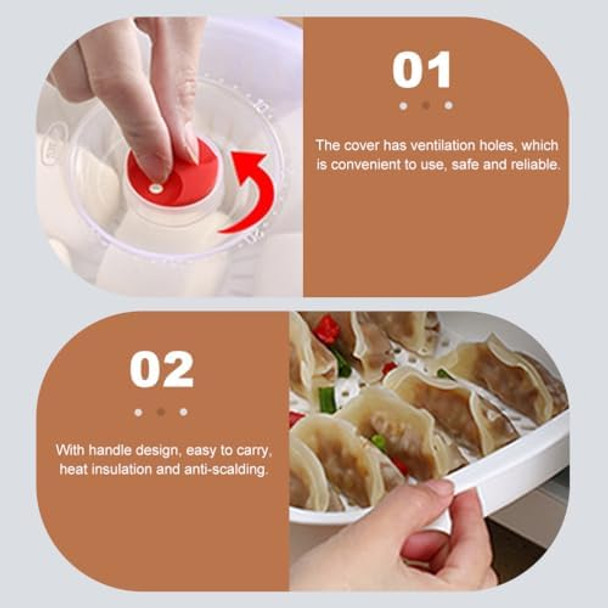 Magiclulu Microwave Food Steamer: Square Plastic White Steamer For Quick Home Cooking 8.26X8.26X4.33 Inches