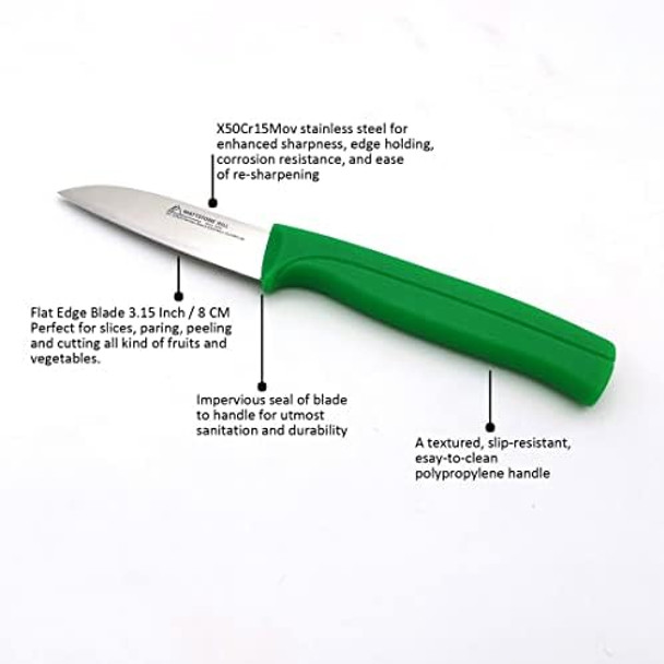 Paring Knife Set Mattstone Hill Kitchen Kitchen Knife Set - Paring Knife Serrated Tomato Knife German Steel Blue Red