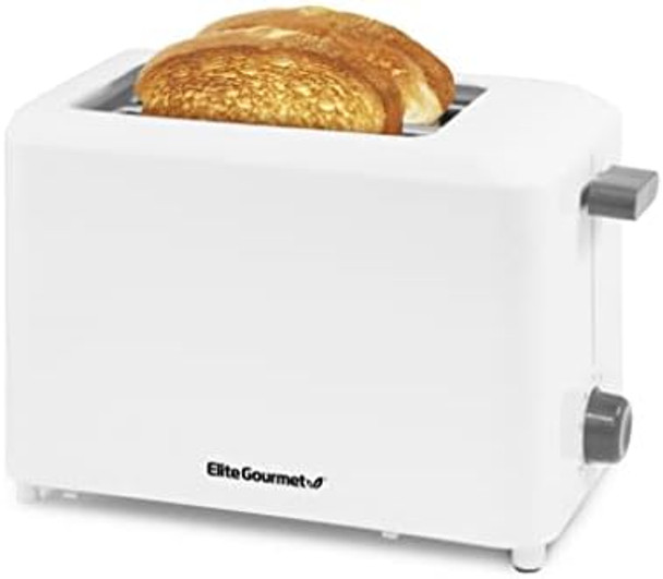 Elite Gourmet Ect-1027 Cool Touch Toaster 7 Toast Settings Cancel Functions Slide Out Crumb Tray Extra Wide 1.5" Slots For Bagels Waffles Specialty Breads Puff Pastry Snacks White