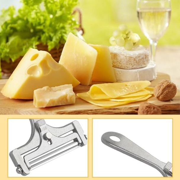 Wire Cheese Slicer Stainless Steel Cheese Cutter Handheld Butter Cutter For Cheddar Gruyere Mozzarella Raclette