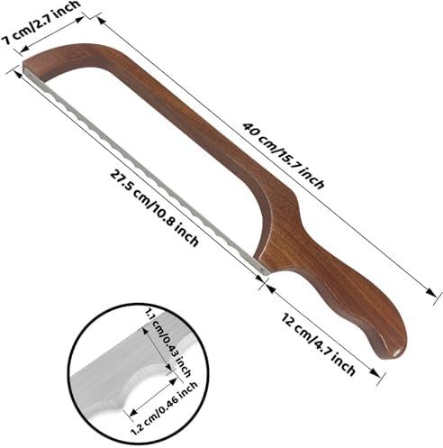 Sourdough Bread Knife Sourdough Slicer Serrated Blade 0.06Cm Thickened Blade Made Of Sapele Wood - A Great Bread Scoring Tool Friends For Friends