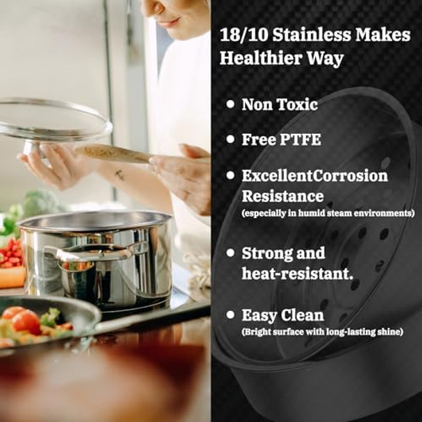 Egg Steamer Rack Trivet 9 Holes For Instant Pot Accessories Stainless Steel Egg Assis Fits 6Qt 8Qt Pressure Cooker(Three-Layer 9 Holes Stackable Egg Rack)