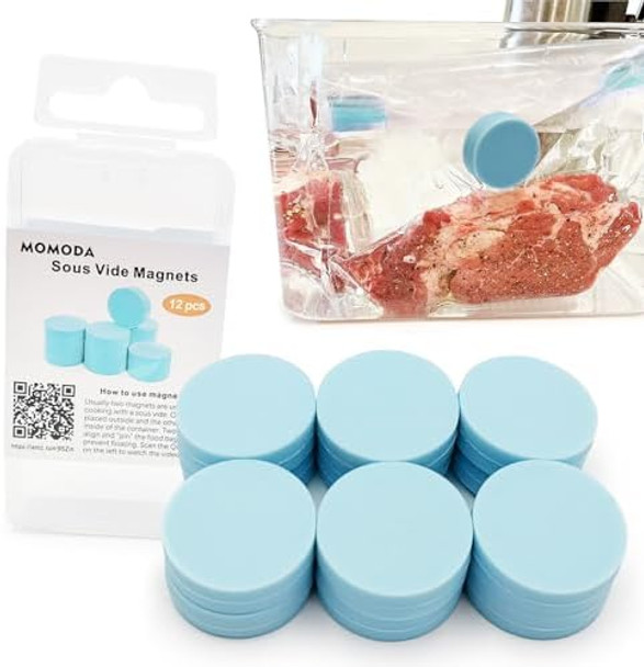 Momoda Sous Vide Cooking Bags And Magnet Clips Bundle – Reusable Vacuum Sealer Bags With Magnetic Clips For Secure And Efficient Sous Vide Cooking Bpa- And Eco-Friendly Solution For Home Chefs