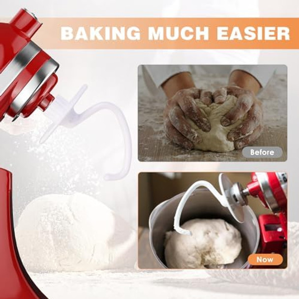 4.5/5 Qt Flex Edge Beater & K45Dh Coated Dough Hook For Kitchenaid Tilt-Head Stand Mixer