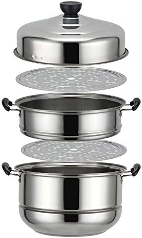 Stainless Steel Stack Steam Pot Set Saucepot Multi-Layer Boiler Cookware Pot 3 Tier (30Cm)