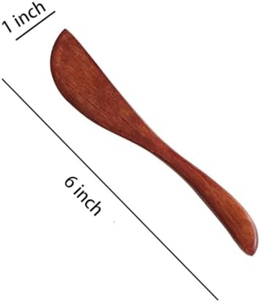 2Pcs Wooden Butter Knife 6 Inch Jelly Cheese Spreader Jam Sandwich Spreaders Mini Wooden Spatulas Condiment Knives For Kitchen
