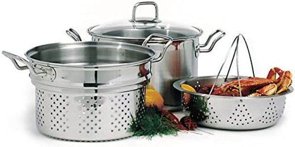 Norpro 8-Quart Krona Stainless Steel Steamer Cooker 4 Piece Set