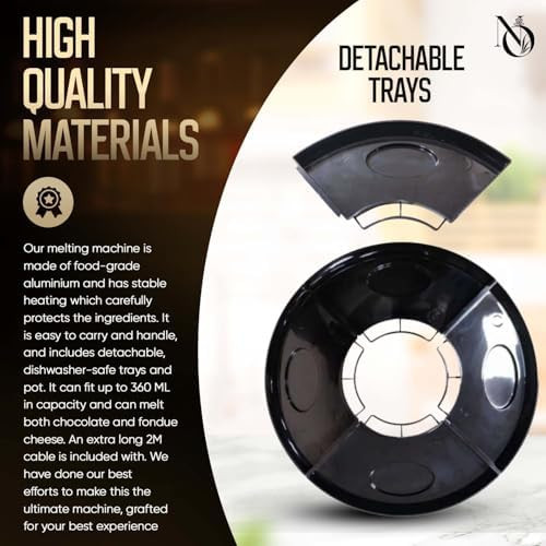 Electric Chocolate Melting Pot Set – Fondue Set Chocolate Melting Pot For Appetizers & Desserts Perfect For Chocolate Lovers - 350Ml 25W