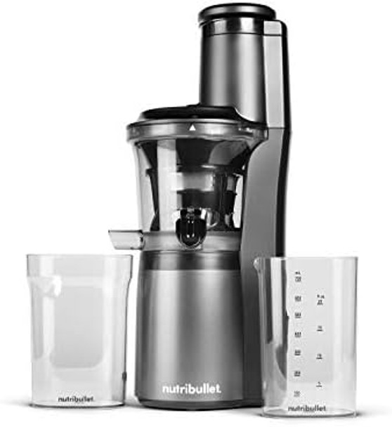 Nutribullet Slow Juicer Slow Masticating Juicer Machine Charcoal Black Nbj50300 24-Oz & Personal Blender For Shakes Smoothies Food Prep And Frozen Blending 24 Ounces 600 Watt Gray