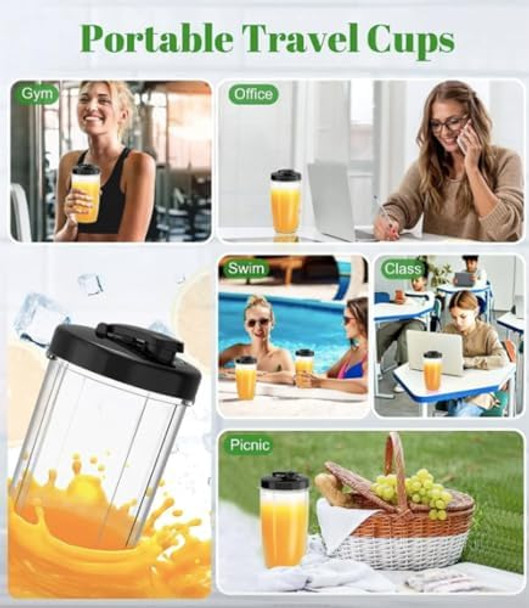 Personal Blender For Shakes And Smoothies 2 Large 20Oz Cups Included 6 Sharp Blades Blends Ice Portable Frozen Blender 800Watt Peak Blending