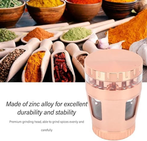 Spice Crusher Grinder Manual Spice Grinder Small Portable Zinc Alloy Herb Grinder For Household Kitchen Restaurant Black
