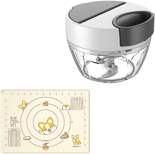 Ourokhome Silicone Baking Mat Sheet And Pastry Dough Cutter Bpa Silicone Rolling Mat Vegetable Chopper Manual Food Processor Kitchen Mini Portable Hand Pull String Garlic Mincer Onion Chopper