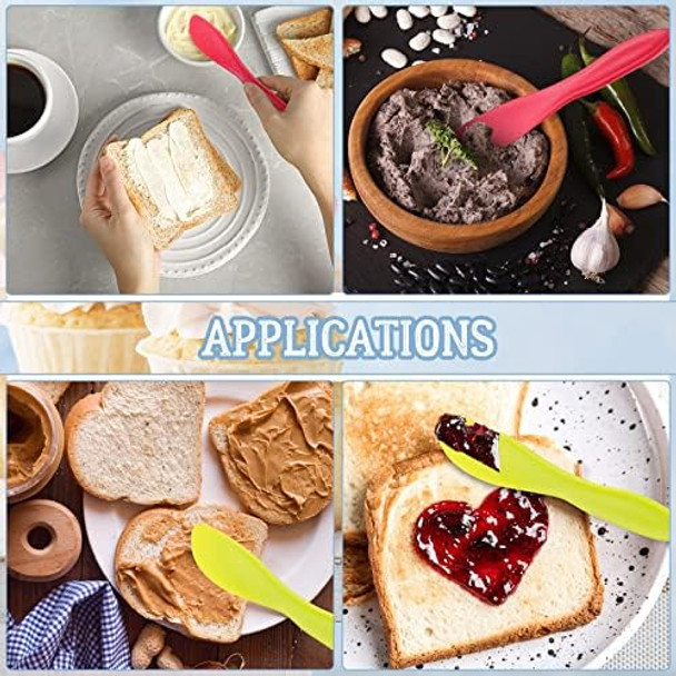 10 Pieces Plastic Butter Spreader Multi Purpose Butter Knife Spreader Versatile Knife Frosting Knives For Soft Cheese Cream Icing 7 X 1.4 Inch(Red Green Blue Pink)