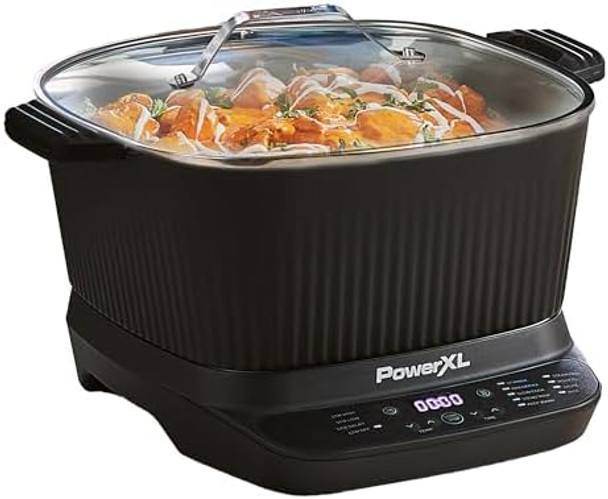 Stirmax Plus 7.5 Quart Digital Multi-Cooker With Automatic Paddle To Stir And Shred 9 In 1 Programmable Presets To Sauté Sear And Brown Food Before Simmering – Accessories & Cookbook Included