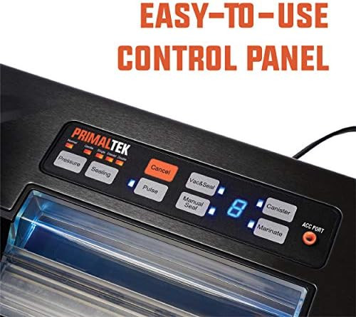 Premium 12” Vacuum Sealer – User Friendly For Food Preservation & Sous Vide 21Inhg Vacuum Pressure – Features Raised Air Intake Valve Multiple Operating Modes Built-In Vacuum Bag Storage