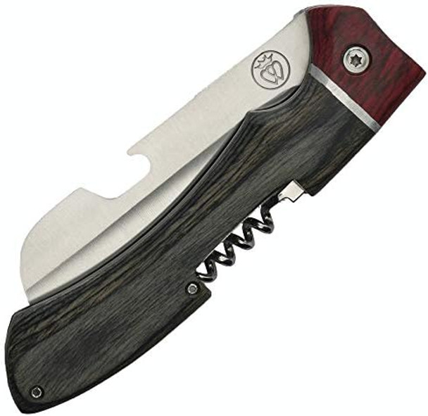 Prince Of Scots Picnic Knife Folding Knife Premium Steel Wine & Bottle Opener Scalloped Edge Blade Large Handle