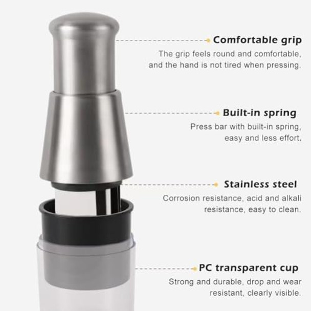 Manual Pressed Chopper Hand Food Chopper Mini Dicer Food Chopper Multi-Functional Manual Garlic Press Stainless Steel Hand Food Chopper Garlic Press For Mincing Garlic Onion(Color:Silver)