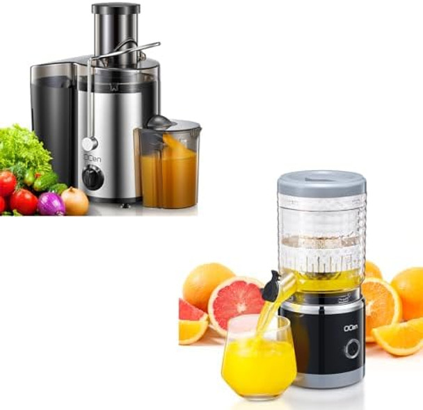Qcen 500W Centrifugal Juicer And Electirc Citrus Juicer Bundle