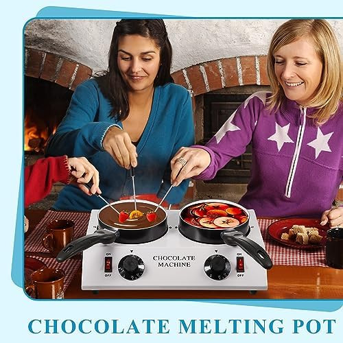Roceei 1 Set Chocolate Boiler Double Pot Electric Heating Chocolate Melting Tempering Machine With 1 Silicone Spatula Boiler For Chocolate Melting Aluminum Boiler For Chocolate Candy