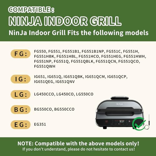 Temperature Meat Probe For Ninja Fg551-Fg550 Smart Xl 6-In-1 Indoor Grill With Air Fry For Ninja Smart Thermometer Replacement Accessories
