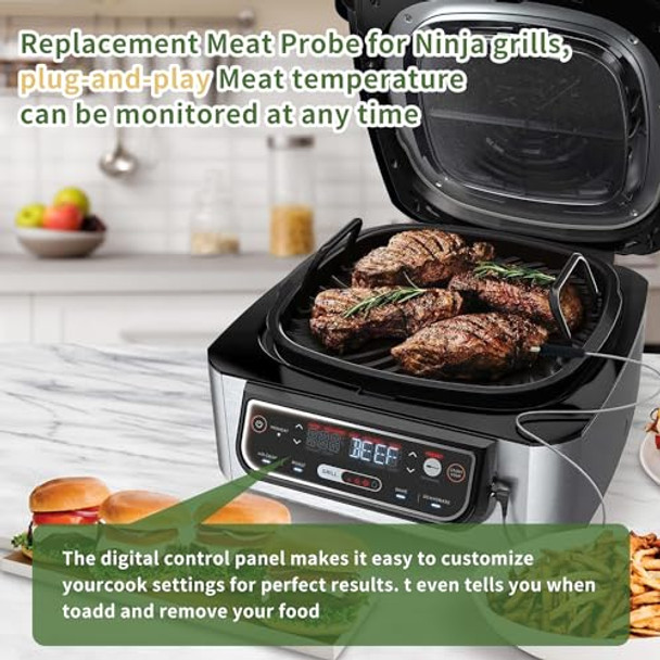 Temperature Meat Probe For Ninja Fg551-Fg550 Smart Xl 6-In-1 Indoor Grill With Air Fry For Ninja Smart Thermometer Replacement Accessories