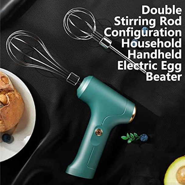 Electric Handheld Mixer With 2 Stirring Rods Household Electric Egg Beater 3 Speed Modes For Whipping Mixing Pudding Cookies Cakes Batters Usb Rechargeable Electric Handheld Mixer With 2 Stirring Rods Household Electric Egg Beater 3 Speed Modes For Whipping Mixing Pudding Cookies Cakes Batters Usb Rechargeable