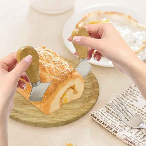 Cheese Board With Complete 4-Piece Knife Set – Perfect For Charcuterie Boards Set & Cheese Platter And House Warming s Home Wedding s For Couple Bridal Shower Christmas Board (Single)