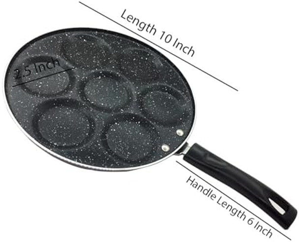 Non-Stick Mini Crepe Maker Marble Material 7-Mold Pancake Griddle Easy To Use Healthy Cooking