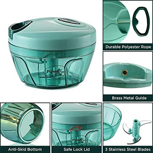 Ssr Pigeon Mini Handy (400 Ml) And Compact Chopper With 3 Blades For Effortlessly Chopping Vegetables And Fruits For Your Kitchen