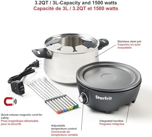 Starfrit The Rock Electric Reversible Grill & Griddle - Rock.Tec Non-Stick - Variable Temperature Control – Cool-Touch Handles - 1500W - Black