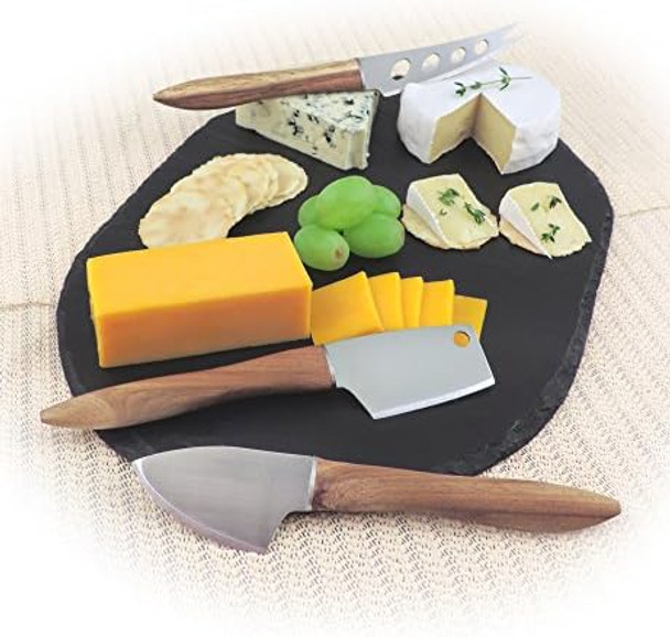 Swissmar Stainless Steel Cheese Holder - 3-Prongs Hold Cheese In Place - Perfect For Serving And Skewers - Cheese Button Clinchers - Silver
