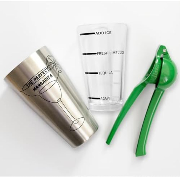 The Perfect Margarita Easy To Use Margarita Cocktail Shaker Kit Single & Double Recipes No Jiggers Or Measuring Tools Needed Bartender Quality Shaker And Hand Juicer Home Bar Accessories The Perfect Margarita Easy To Use Margarita Cocktail Shaker Kit Single & Double Recipes No Jiggers Or Measuring Tools Needed Bartender Quality Shaker And Hand Juicer Home Bar Accessories