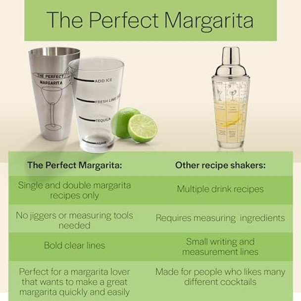 The Perfect Margarita Easy To Use Margarita Cocktail Shaker Kit Single & Double Recipes No Jiggers Or Measuring Tools Needed Bartender Quality Shaker And Hand Juicer Home Bar Accessories The Perfect Margarita Easy To Use Margarita Cocktail Shaker Kit Single & Double Recipes No Jiggers Or Measuring Tools Needed Bartender Quality Shaker And Hand Juicer Home Bar Accessories