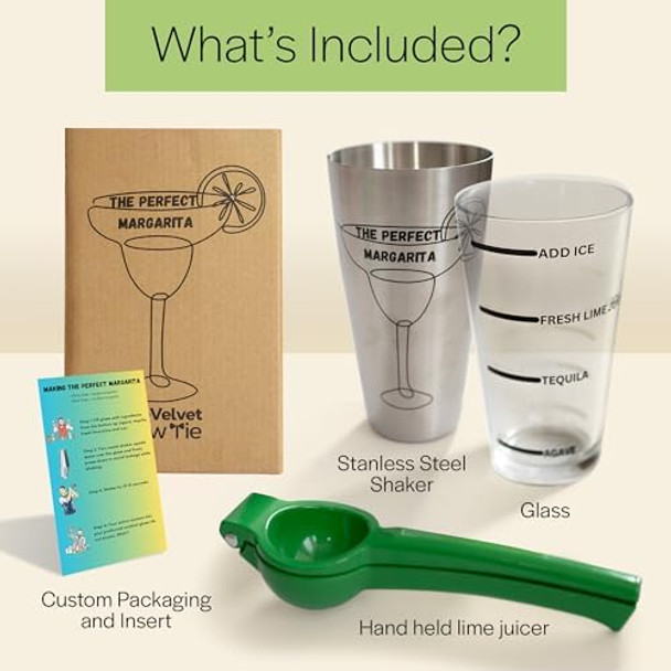 The Perfect Margarita Easy To Use Margarita Cocktail Shaker Kit Single & Double Recipes No Jiggers Or Measuring Tools Needed Bartender Quality Shaker And Hand Juicer Home Bar Accessories The Perfect Margarita Easy To Use Margarita Cocktail Shaker Kit Single & Double Recipes No Jiggers Or Measuring Tools Needed Bartender Quality Shaker And Hand Juicer Home Bar Accessories