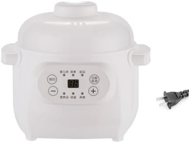 Electric Stew Pot 1L 200W Ceramic Liner Versatile Hot Pot Cooker With Timer Reservation Warm Keeping Kitchen Food Steamer For Porridge Rice Soup