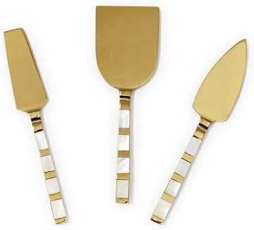Two'S Company Mother Of Pearl Cheese Knives In Box Set Of 3 Brass Kitchen Tools And Accessories 54765