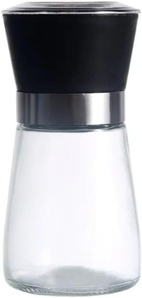 Premium Black Stainless Steel Spice & Herb Grinder – Adjustable Coarseness With Ceramic Blades Brushed Manual Pepper & Salt Mill For Kitchen & Cooking