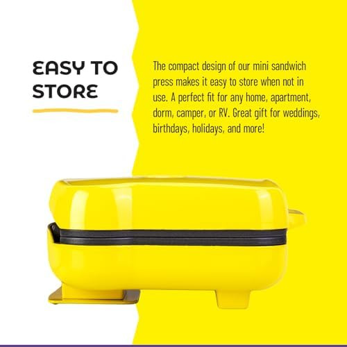 Mini Electric Waffle Maker – Fun Waffle Shape – Non-Stick Coating Easy To Clean – Perfect For Kids Families Dorms Apartments Rvs – For Holidays Birthdays Weddings