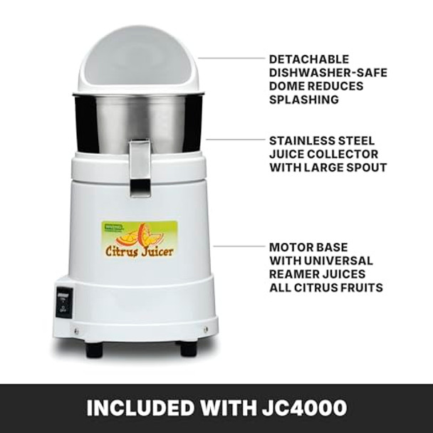 Waring Commercial Bj120C Compact Citrus Juicer 120V 5-15 Phase Plugwhite 34 Ounce