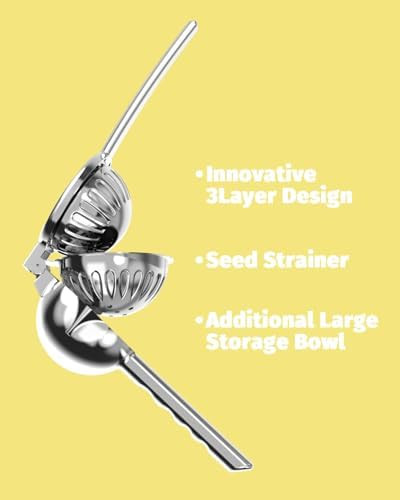 2-In-1 Lemon Squeezer Lemon & Citrus Juicer Squeezer Stainless Steelheavy Duty Large Bowl For Kitchen+Over The Door Towel Rack 2 Pack