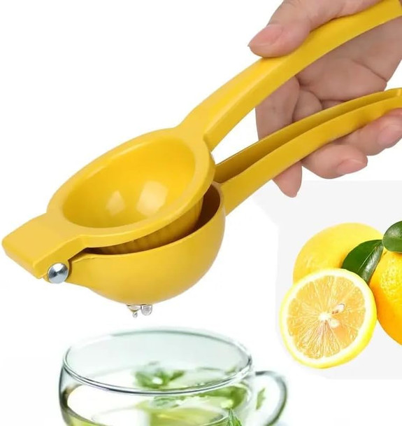 Premium Quality Metal Lemon Squeezer Manual Hand Lemon Juicer Citrus Lemon Squeezer Fruit Juicer Lime Press Metal Professional Hand Juicer Kitchen Tool Yellow