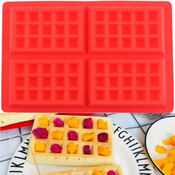 1 Pcs 4 Cavity Square Waffle Molds Muffin Pans Mold Silicone Waffle Maker Baking Tray Mold