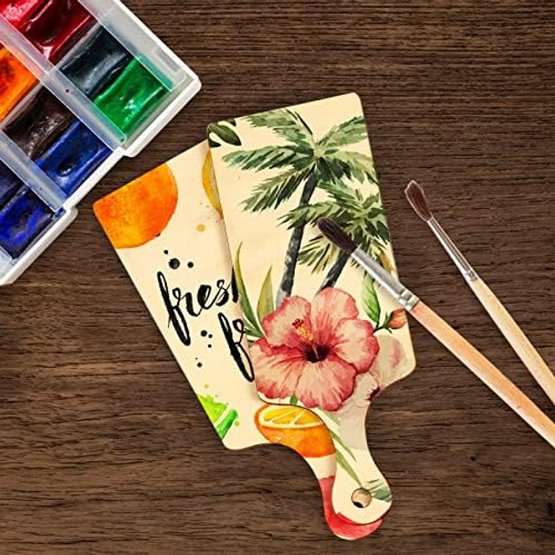 Yinkin 24 Pieces Mini Wood Cutting Board With Handle Wooden Chopping Block Paddle Unfinished Mini Cheese Small Serving Board Cooking Butcher Block For Crafts Vegetable Kitchen Decor(Small)