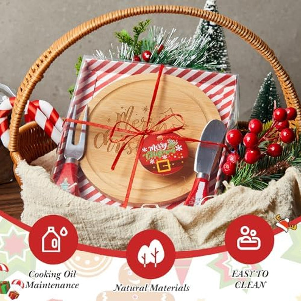 24 Sets Bridal Shower Party Favors Heart Shaped Cheese Board Cheese Knives Set Bamboo Wood Charcuterie Board Set Cheese Serving Platter With Thank You Tags White Box Ropes For s Birthday