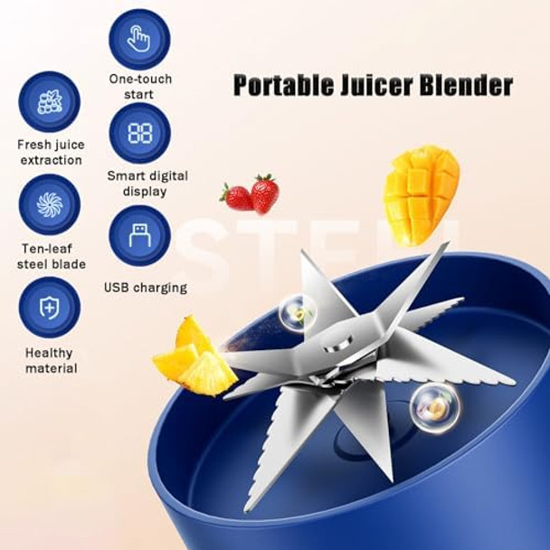 Juice Cup Blender Portablemultifunctional Portable Juicer Cupportable Juicer Cup With Digital Display Small Travel Blender For Shakes And Smoothies (Green)