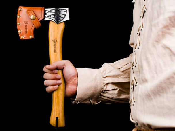 NedFoss 13" Valkyrie Viking Axe Handmade Viking Hatchet with Leather Sheath High Carbon 1055 Steel Blade Premium Viking Axes Design for Camping Bushcraft Hatchet Collection Gift for Men Women