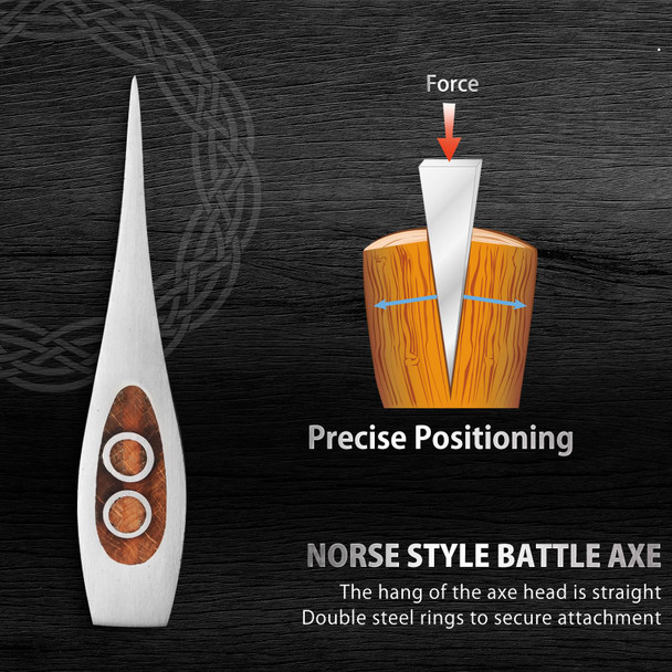 NedFoss 13" Valkyrie Viking Axe Handmade Viking Hatchet with Leather Sheath High Carbon 1055 Steel Blade Premium Viking Axes Design for Camping Bushcraft Hatchet Collection Gift for Men Women