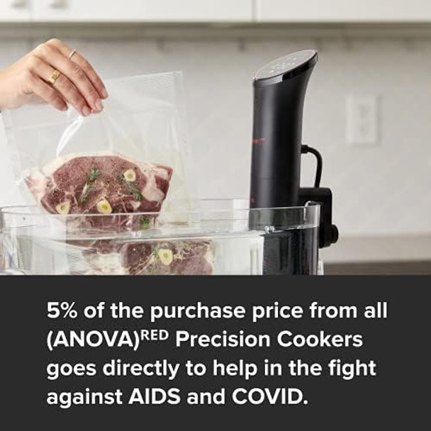 Anova Culinary (Anova) ᴿᴱᴰ Precision Cooker Black Medium & Anvs01-Us00 Anova Precision Vacuum Sealer Includes 10 Precut Bags For Sous Vide And Food Storage